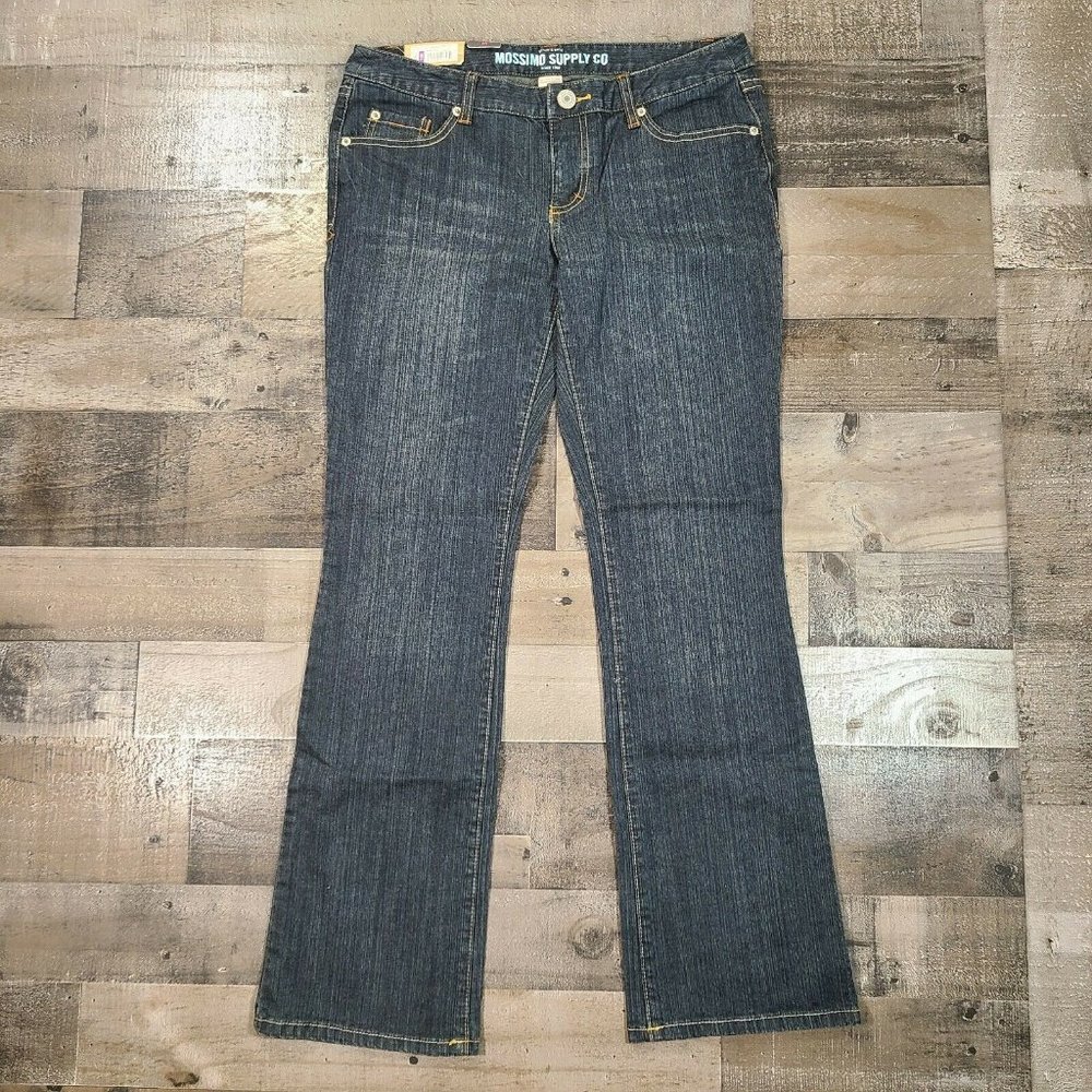 Mossimo Jeans Juniors 11 Lower Waist Bootcut Womens Straight Hip Blue Denim NEW